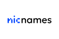 hicnames logo (brand wordmark) with blue 'hi' letters and black 'cnames'